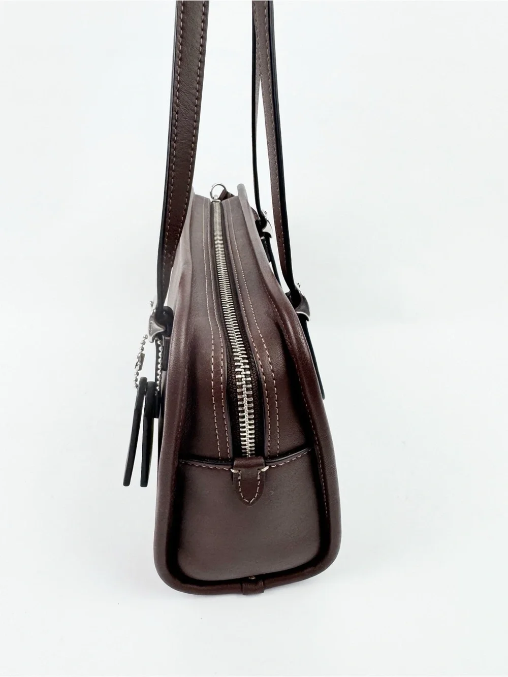Coach Swing Zip Mahogany Brown Leather Shoulder Bag Re-Edition CM565